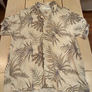 Selected Homme Palm Print Short Sleeve Shirt